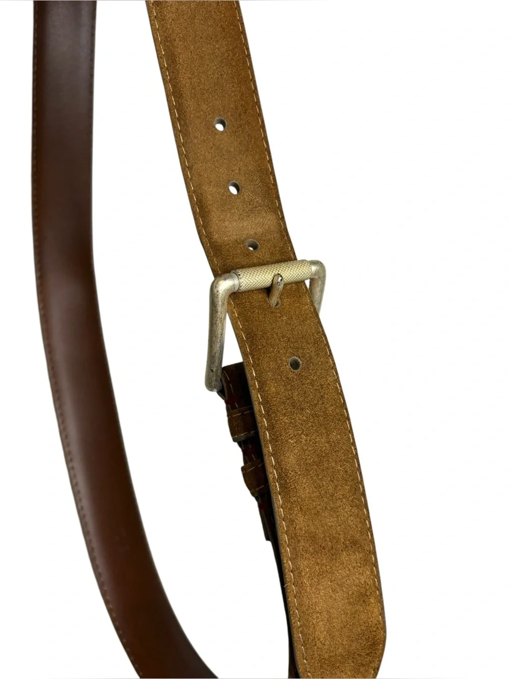 Torino Leather Company - Suede Calfskin Casual Belt in Whiskey. Size 42